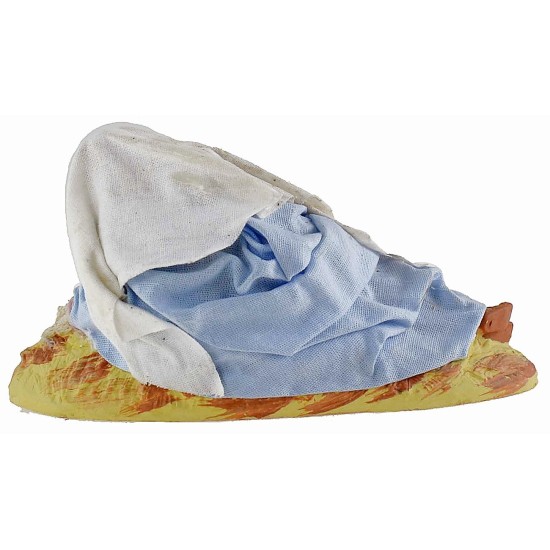 Nativity series 12 cm in terracotta and fabric with reclining