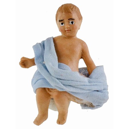 Natividad serie 12 cm en terracota y tela con Madonna