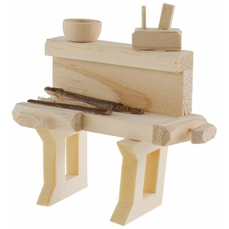 Banco carpintero cm 9x4,5x8,3 h para estatuas de 12 cm banco