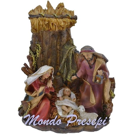 Sagrada familia en resina estatua cm 10 h. Mundo Pesebres