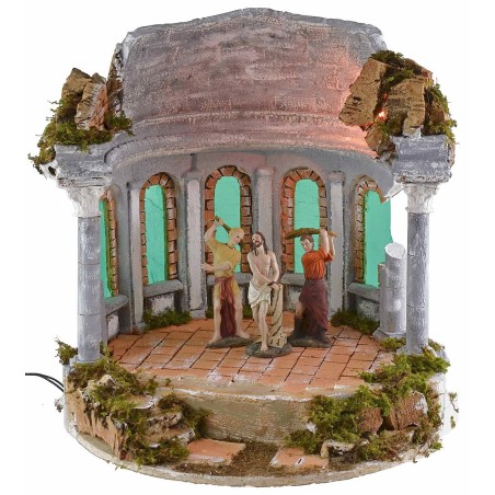 Tempio circolare illuminato ø 41,5x43 h altezza, statue