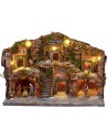 Illuminated nativity scene complete with Landi Moranduzzo