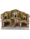 Pesebre con paisaje iluminado y cuevas cm 50x24x32 h