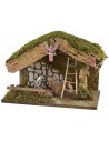 Hut with barn for nativity scene cm 33x18x23 h complete with