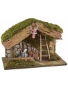 Capanna con fienile per presepe cm 33x18x23 h completa di