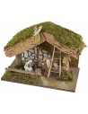 Cabaña con granero para pesebre cm 33x18x23 h completa con la