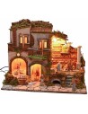 Illuminated nativity scene with working fountain 18th century