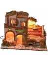 Borgo iluminado con fuente funcional estilo del '700 cm