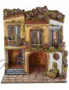 Illuminated village with working oven and fountain, 18th-century style cm