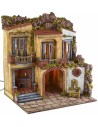 Pueblo iluminado con horno y fuente en funcionamiento estilo