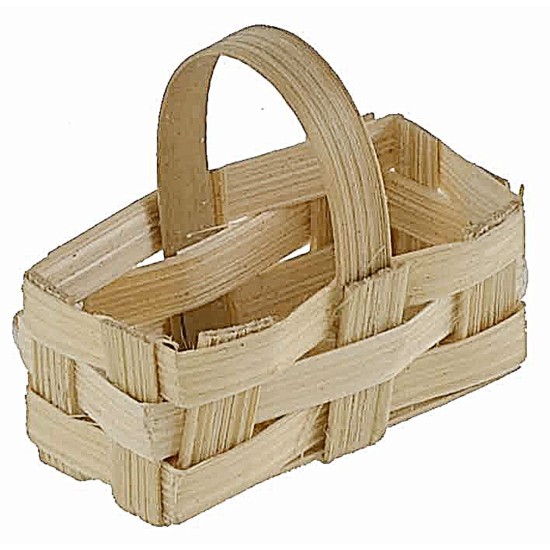 Cesto rettangolare in vimini con manico cm 2,9X1,5X2,6 h