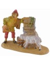 Pastore alla fontana con agnello 8 cm in pvc statua, base