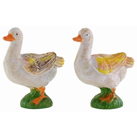 Juego de 2 gansos de PVC de 4,7 cm para estatuas de 15 cm