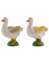 Juego de 2 gansos de PVC de 4,7 cm para estatuas de 15 cm