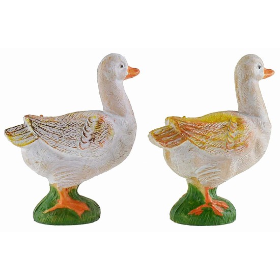 Set 2 oche in pvc cm 4,7 per statue 15 cm papere, papera, oca