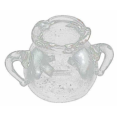 Tarro de vidrio transparente de 1,7 cm de altura, vidrio, transparente.