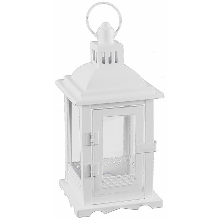 Linterna de metal blanco 12x12x28 h.