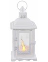 Lanterna in metallo bianco 12x12x28 h. 