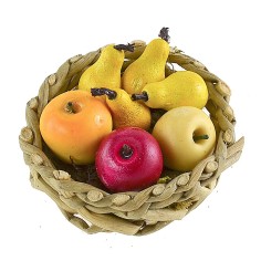 Wicker basket ø 3 cm with fruit