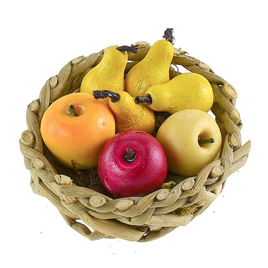 Wicker basket ø 3 cm with fruit