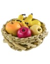 Cesta de mimbre ø 3 cm con fruta Mundo Pesebre