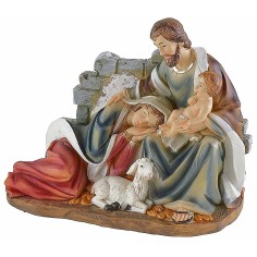 Grupo Natividad en resina con Virgen acostada de 18x9x15,3 cm h 2