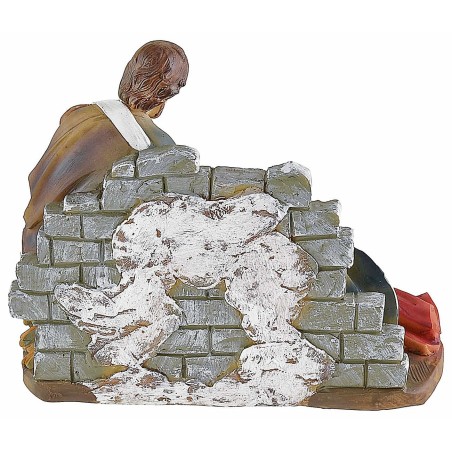 Nativity group in resin with reclining Madonna 18x9x15.5 cm h