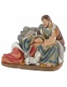 Resin Nativity group with reclining Madonna 11x5.5x8.8 h cm