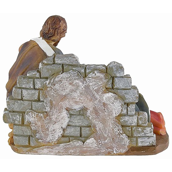 Nativity group in resin with reclining Madonna 11X5.5X8.8 cm h