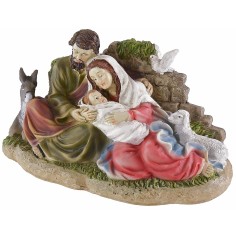 Nativity group in resin with sheep and donkey 26.5x13x17 cm h 2
