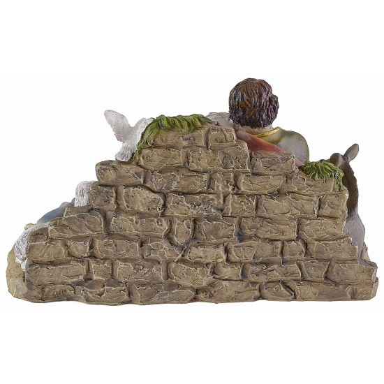 Grupo Natividad en resina con oveja y asno cm 26,5x13x17 h
