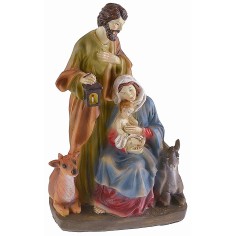 Natividad en resina con buey y burro de 13x9x20,5 cm de altura del burro. 2