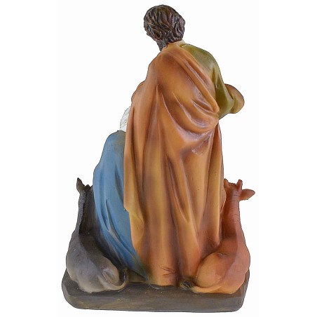 Resin nativity scene with ox and donkey 13x9x20.5 cm h