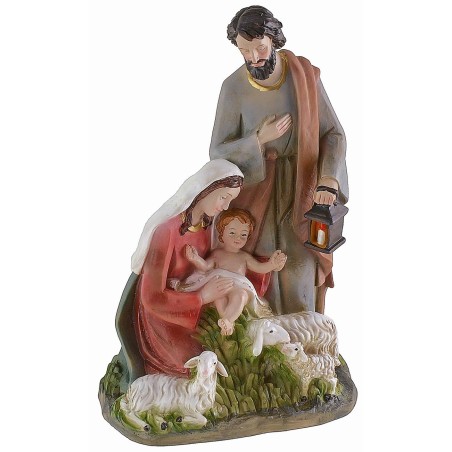 Natività in resina con pecore cm 14,5x9x22,5 h pecore