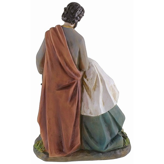 Natividad de resina con ovejas de 14,5x9x22,5 cm h ovejas.