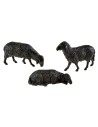 Set of 3 Landi Moranduzzo black sheep for 10 cm statues