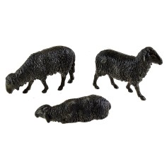 Set 3 pecore nere Landi Moranduzzo per statue 10 cm 2