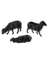 Set 3 pecore nere Landi Moranduzzo per statue 10 cm