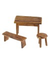 Tavolo con panca e sgabello Landi Moranduzzo per statuine 10 cm