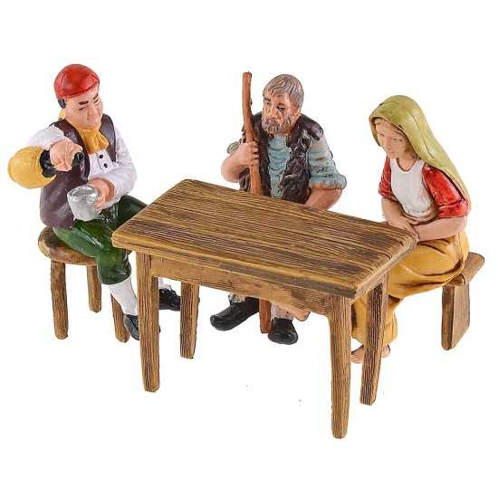 Tavolo con panca e sgabello Landi Moranduzzo per statuine 10 cm