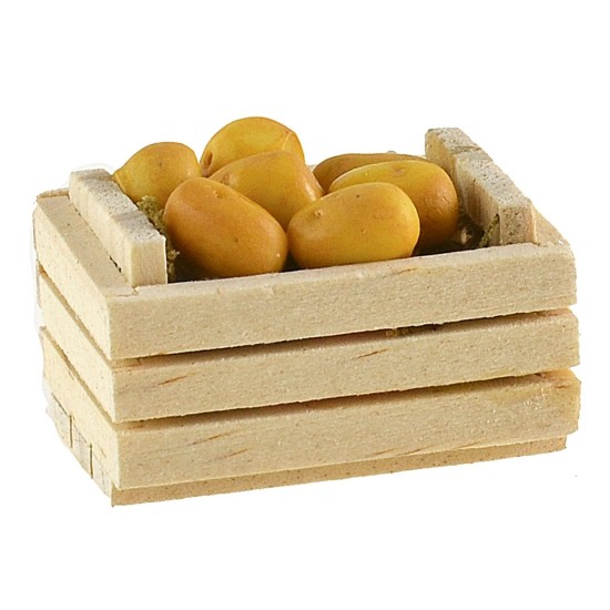 Cassetta in legno con patate cm 3,5x2,6x1,6 h