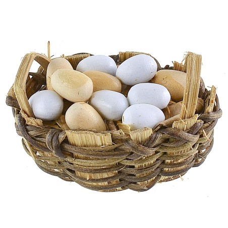 Cesto ovale con uova cm 4,8x3,3x2,5 h. 