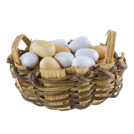 Cesta ovalada con huevos cm 4,8x3,3x2,5 h.