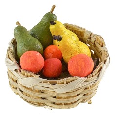 Cesta redonda con frutas ø 2,8 cm de altura, estatuas, recomendado 2