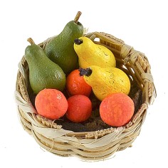 Cestino tondo con frutta ø 2,8 cm altezza, statue, consigliato