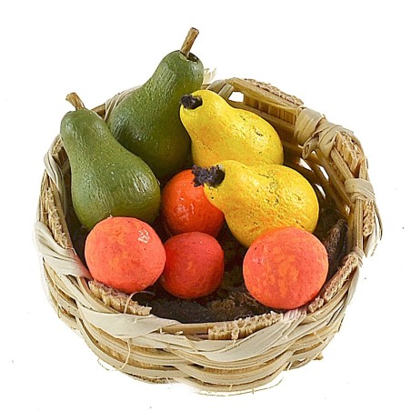 Cestino tondo con frutta ø 2,8 cm altezza, statue, consigliato