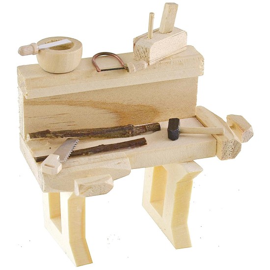 Banco de carpintero de 9x4,5x8,3 cm de altura para estatuas de