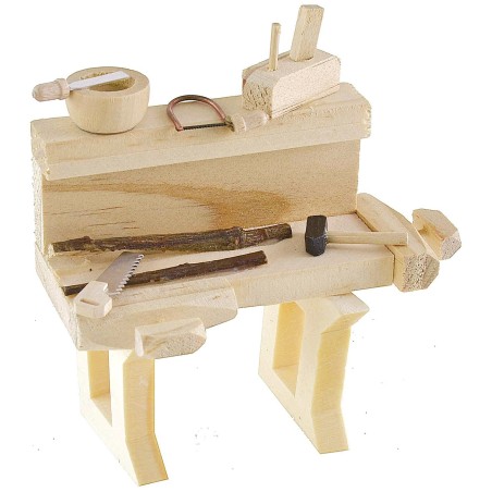 Banco carpintero cm 9x4,5x8,3 h para estatuas de 12 cm banco