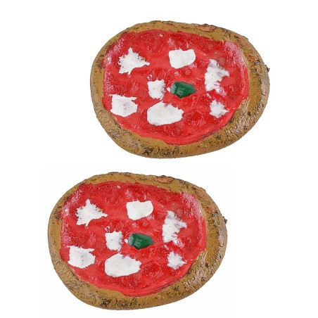 Set 2 pizze margherita ø 3,5 cm misure, statue, pizze