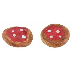 Set 2 pizze margherita ø 2 cm misure, terracotta, pizze